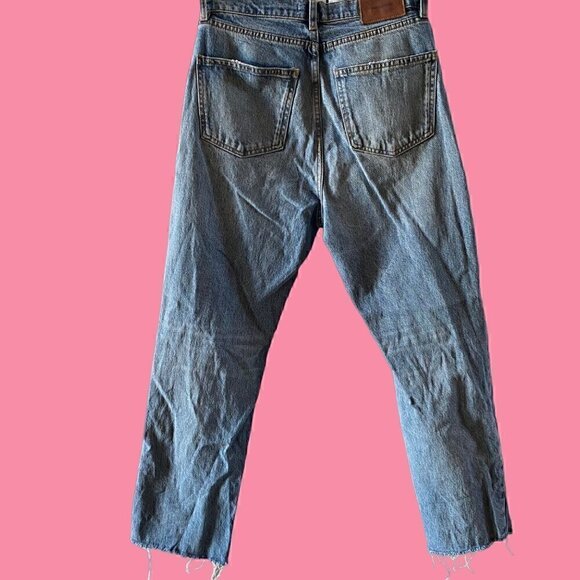 Zara The High Waist kick jeans size 6 blue distressed - Picture 3 of 9